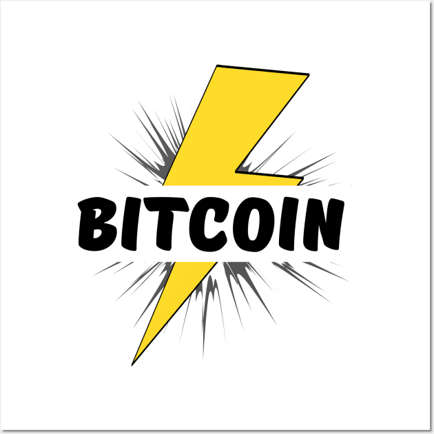 Bitcoin lightning bolt crypto Wall Art by My Crypto Design